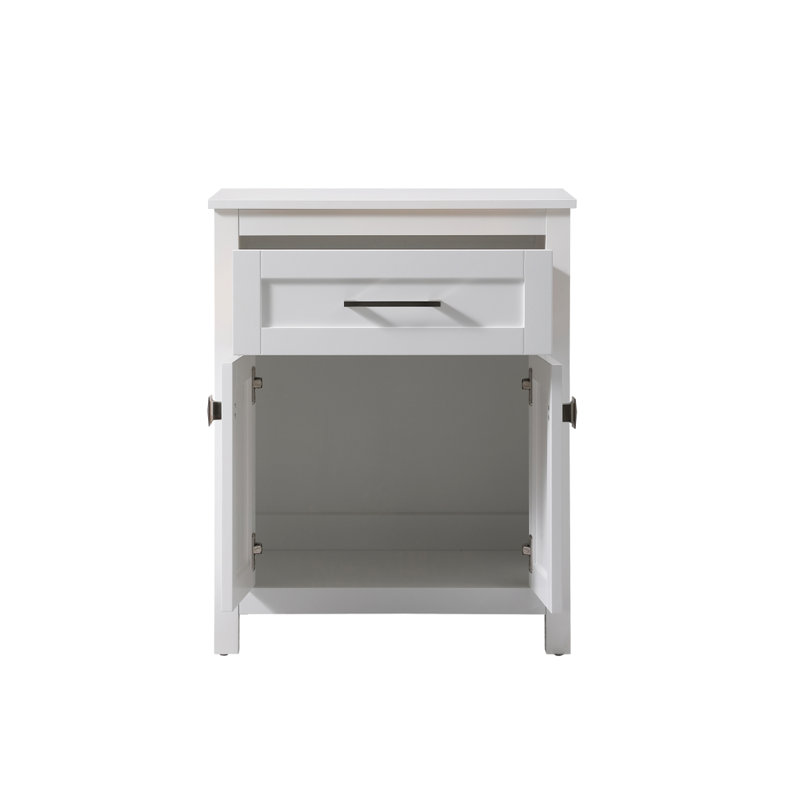 Martirio Bathroom Cabinet, White/Brushed Nickel