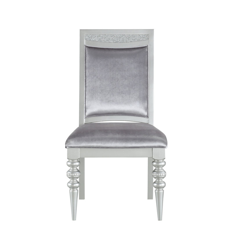 Ensemble de 2 chaises d'appoint en tissu et finition platine Maverick