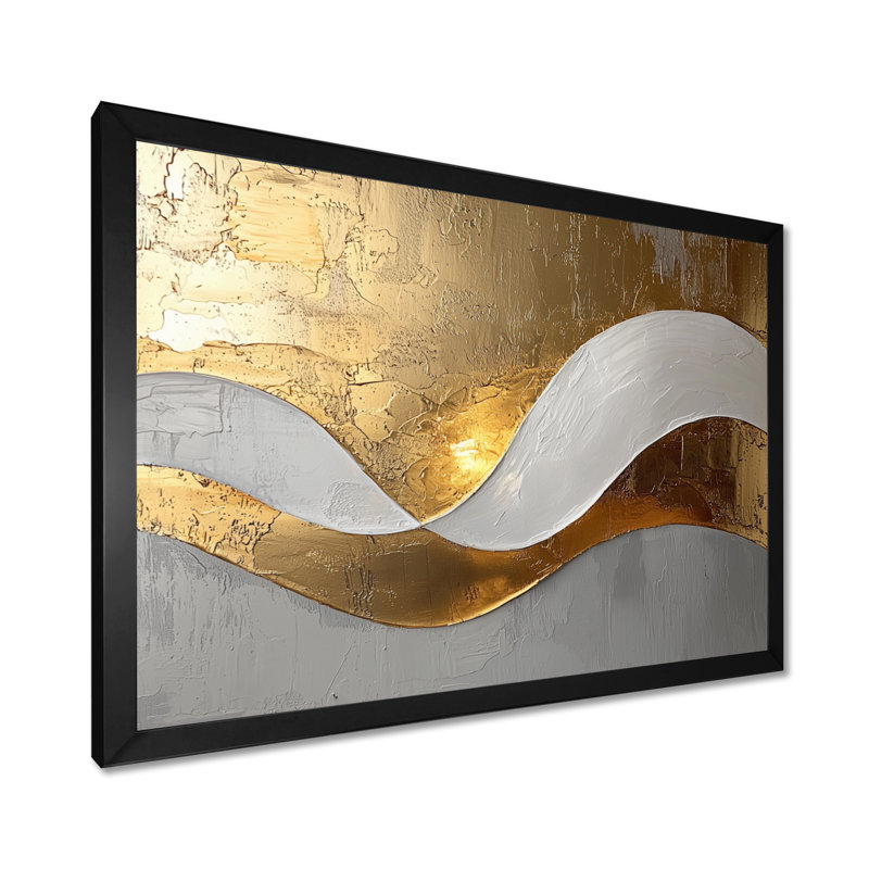 Amaro I - Abstract Large Wall Art, Cadre simple, Noir, noir, noir, noir, H 16 po x l 32 po