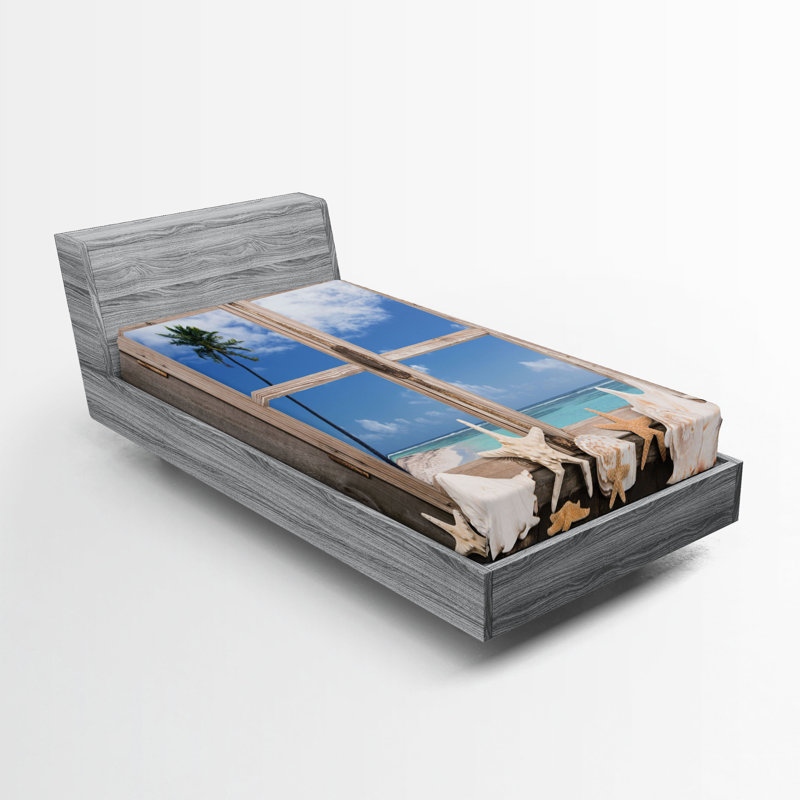 Ensemble de 2 draps-housse Ambesonne Beach, Twin Sheet Set