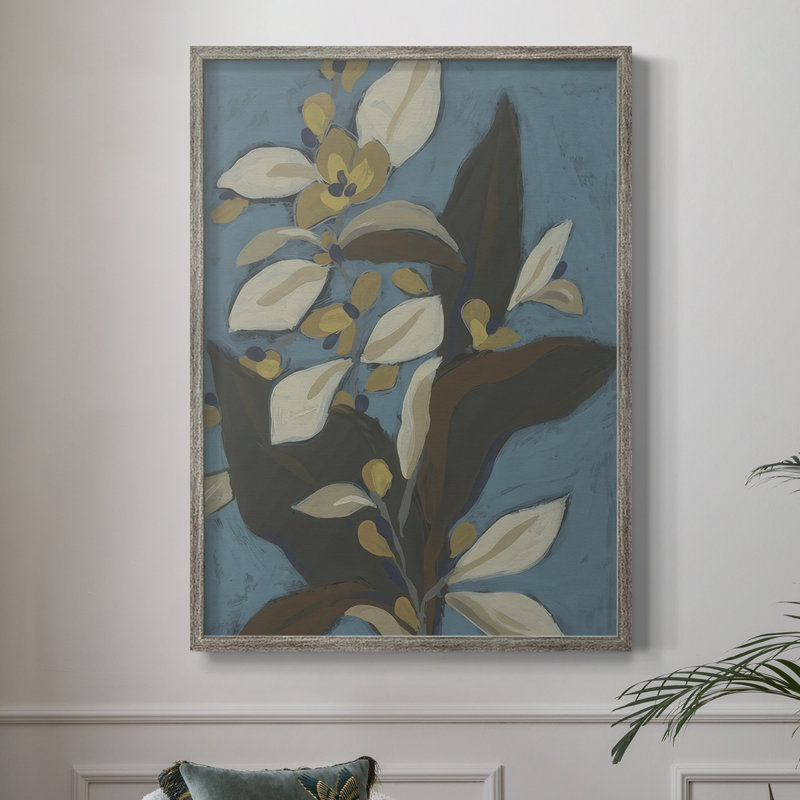 Blue Shadow Garden I Framed Print - Solid Wood, 15" H x 12" W