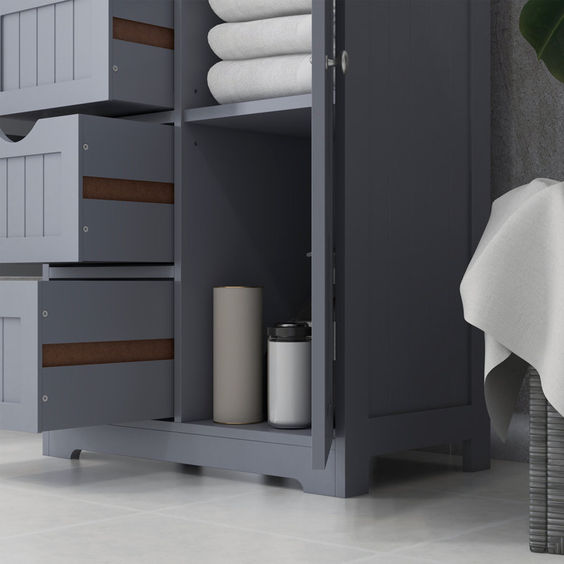 Armoire de salle de bain autoportante, Gris
