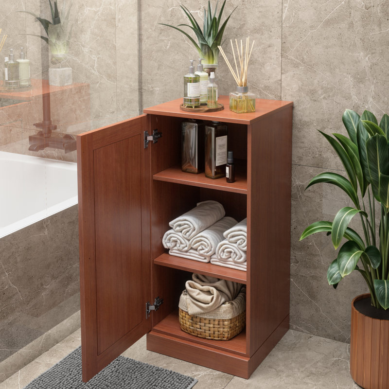 Armoire de rangement de salle de bain 100% bois massif Palace Imports, porte à panneau surélevé, tablettes réglables, 16,5 po de largeur, 35,75 po de hauteur