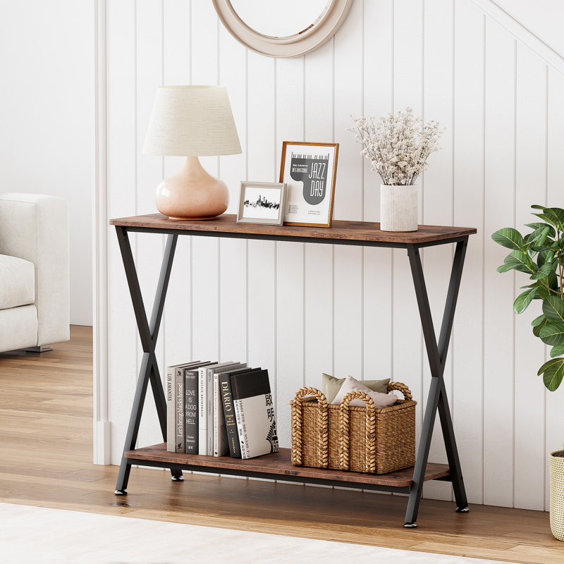 105cm Solid Wood Top Console Table