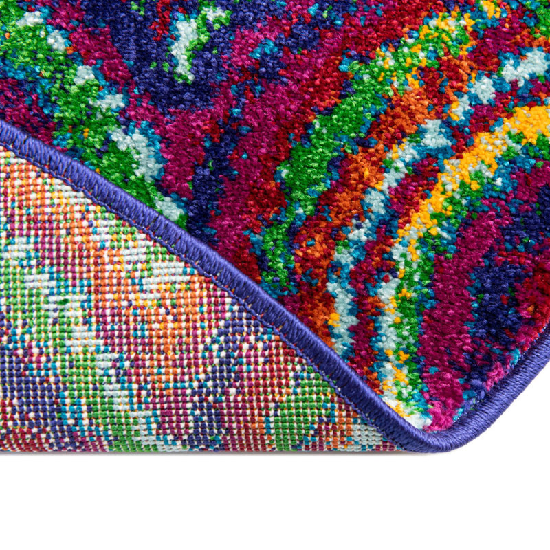 Geometric Indoor Rug, Oval 5'3" x 8'