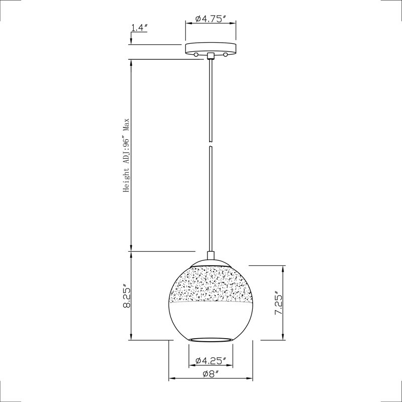 Luminaire suspendu sphère 1 lumière Nylah