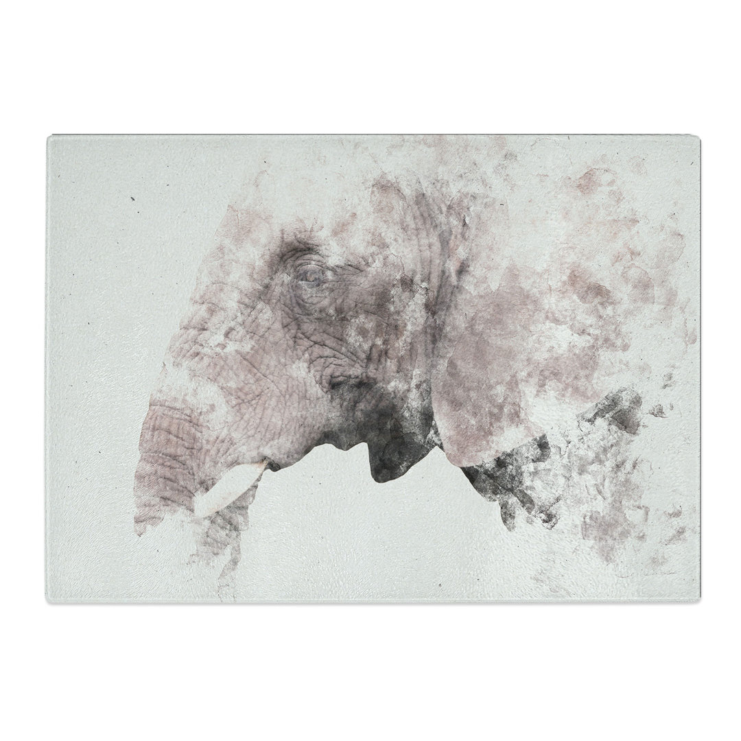 Tempered Glass Portrait of an Elephant Chopping Board