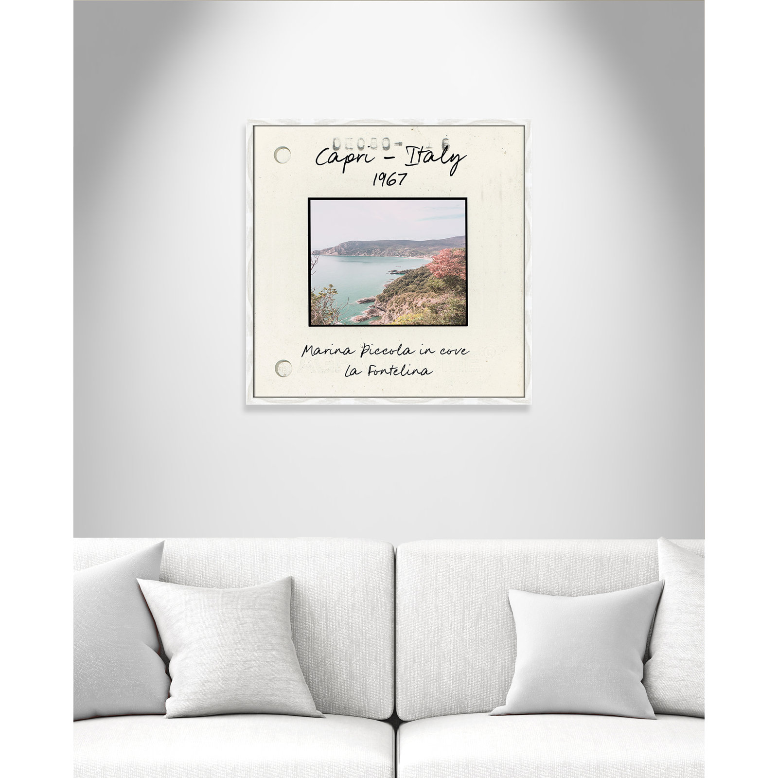 Ritona "Capri, Italy - Marina Piccola" Print, White Single Picture Framed Paper, 27.5" H x 27.5" W x 0.75" D
