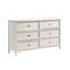 Commode de chambre à coucher classique à finition blanche avec 6 tiroirs de rangement 1Pc