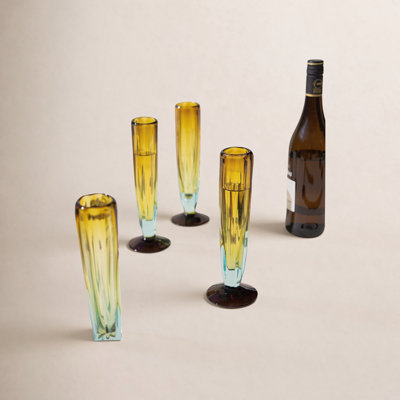 Handmade Ribbed Champagne Flute