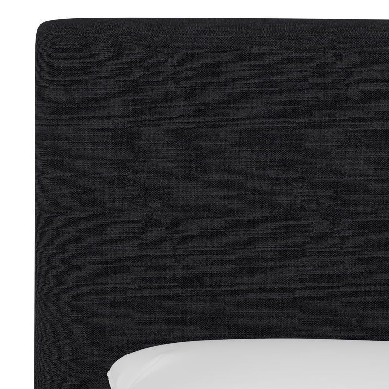 Lit tapissier Eisley, Grand, Lin classique noir