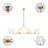 8-light Modern Pendant Light Fixture Dining Room Light Black and Gold Chandelier