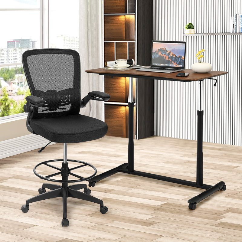 Jamelia Adjustable Standing Desk, Brown/Black