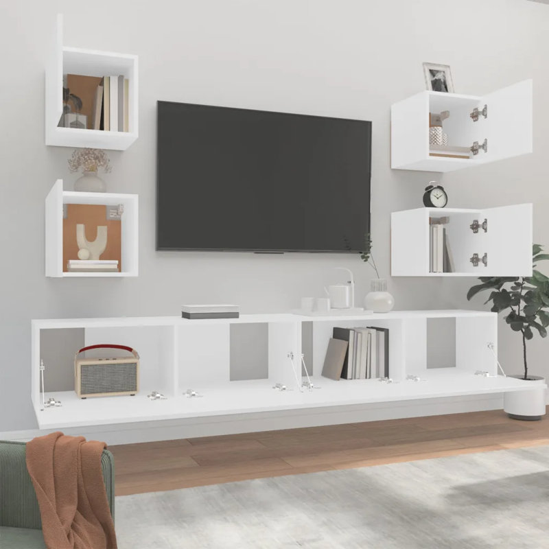 Koppe TV Stand, 100cm W x 30cm D x 30cm H, White
