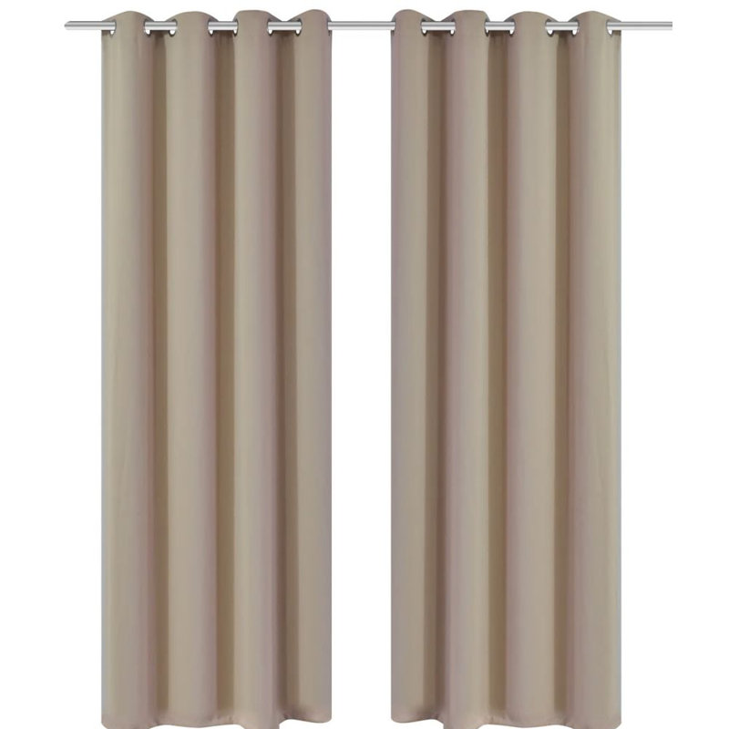 Back East Room Darkening Curtain Pair, 135 W x 175 D cm, Cream