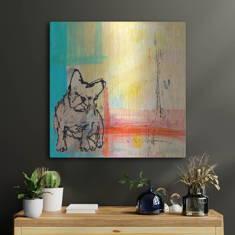 Art mural en métal «French Bulldog» par Wyanne Lark Manor ™, H 24 po x l 24 po