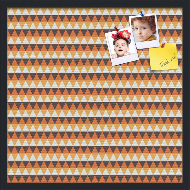 ArtToFrames No Vinyl Wall Wood Bulletin Board, Orange, 20" x 20"