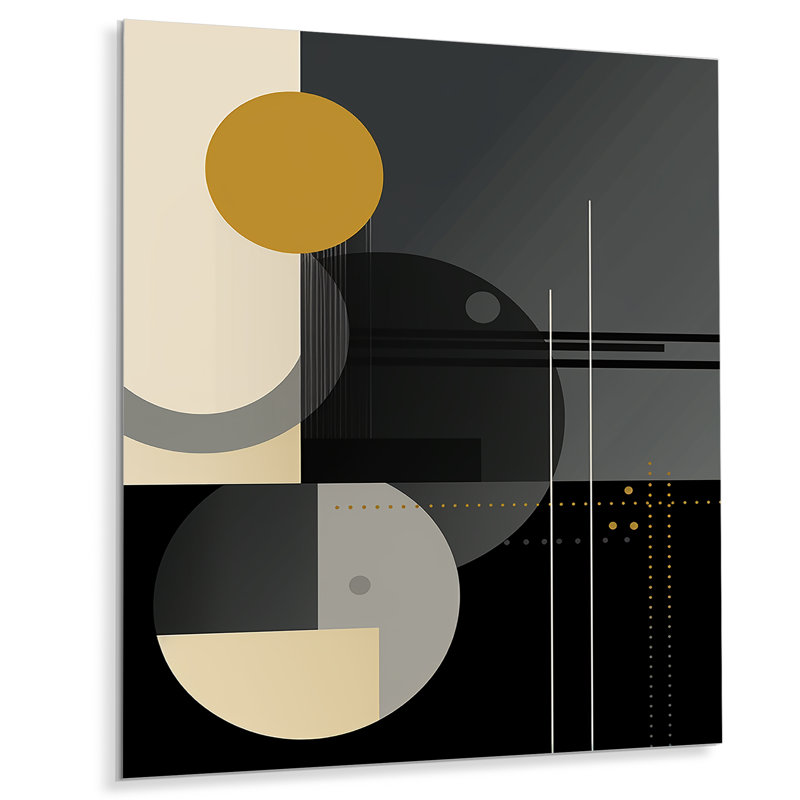 Lune, phases, modernisme, cercles minimaux - minimalisme, art mural, salon, Pas de métal encadré, H 32 po x l 16 po x P 1 po