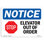 Elevator Out Of Order Sign With Symbol Decal 14" X 10"