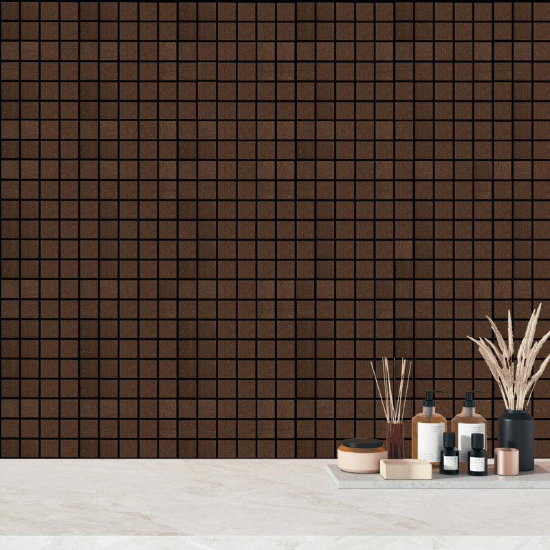 Native Rock 2" X 2" Porcelain Metal Look Tile Mosaic Sheet, Bronze