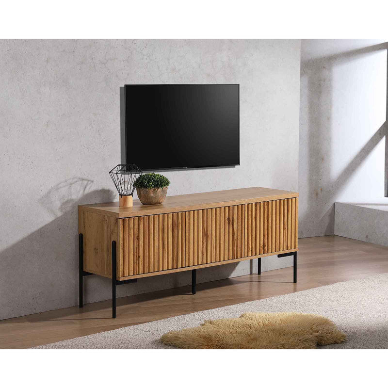 Apeksha 130cm Sideboard, Oak/Black