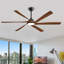 Ventilateur de plafond en bois massif à 6 pales Smart Modern avec télécommande, moteur à courant continu réversible et lumière DEL à intensité variable-573512140-573512141-573512143