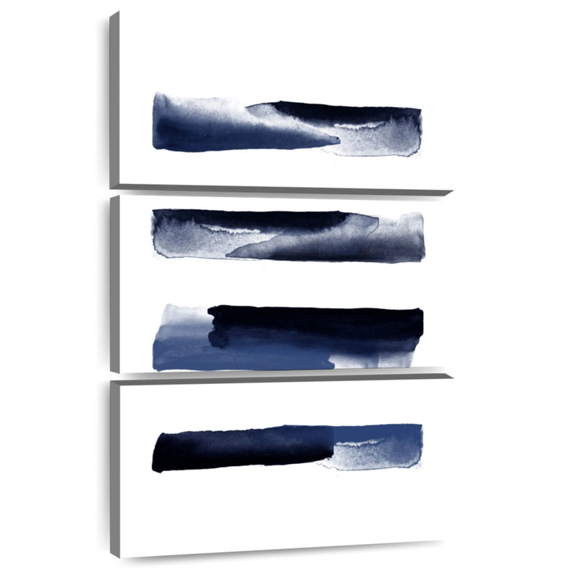 Coups d'aquarelle bleu marine Avery, H 74 po x l 48 po