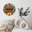 Horloge murale plage hutte fleurs tropicales