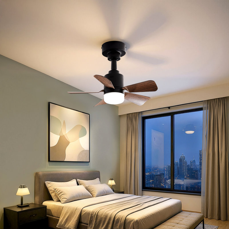 Ceiling Fan with LED Lights, Brown