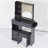 29.2" Small Size Left Drawer Desktop Vanity Table With Cushioned Stool, 2 AC Outlets And 2 USB Ports Power Station, Hair Dryer Bracket, Brightness Adjustment-424055669