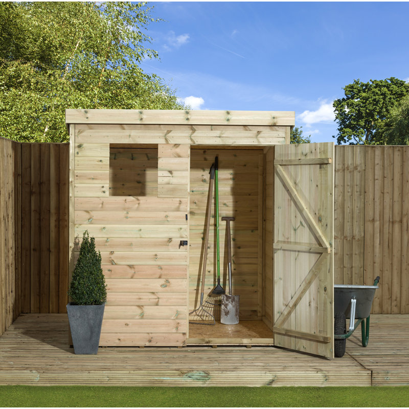 6 Ft. W x 6 Ft. D Shiplap Pent Wooden Shed, 5ft. x 3ft.