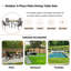 Ensemble de table de salle à manger 5 pièces avec trou pour parasol pour jardin, cour et pelouse-763650050-763650054