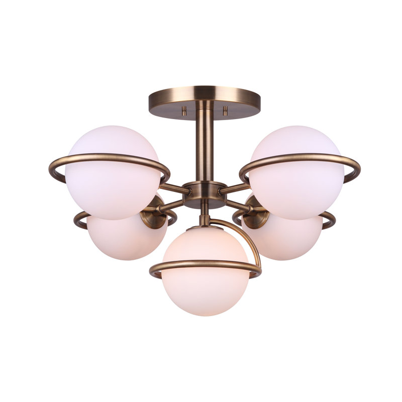 Frosted Glass Semi Flush Mount