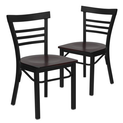 Prompton Three-Slat Ladder Back Metal Restaurant Chair