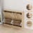 Fluted Shoe Cabinet with 4 Flip Drawers, Slim Entryway Shoe Storage Organizer with Adjustable Shelves-864645160