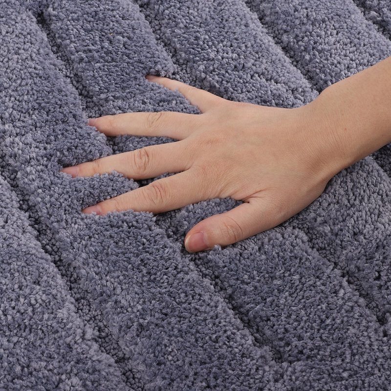Sigala Microfiber Non-Slip Bath Mat, Grayish-Blue
