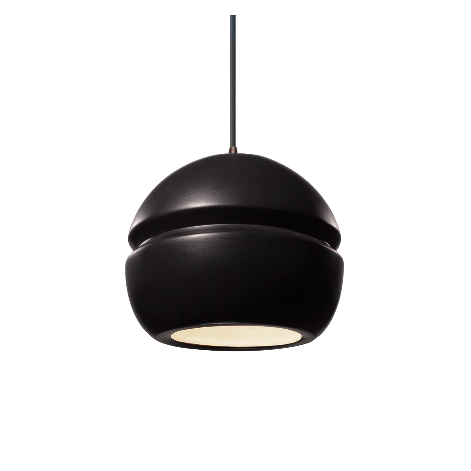 Logan 1 - Light Single Globe Pendant, Dark Bronze, Carbon Matte Black