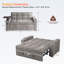 Canapé-lit moderne en velours coulissant de 65 po avec table d'appoint-1646917617