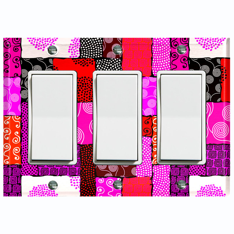 Patterned 3 - Gang Toggle Light Switch Standard Wall Plate