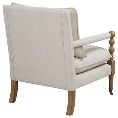Arteen Upholstered Accent Chair with Casters Beige