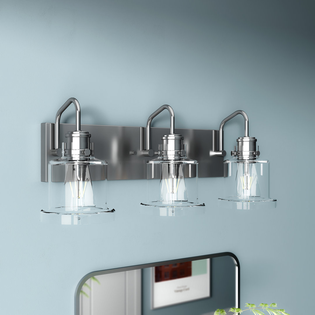 Beaupre 23 in. 3-Light Classic Dimmable Vanity Light with Clear Glass Shade Beachcrest Home™