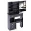 Petit meuble-lavabo de 29,2 po avec tabouret de bureau et tabouret rembourré, très grand miroir coulissant à droite, rangement multi-couches à grande capacité, commode pratique et pratique, convient aux petits espaces-948657725
