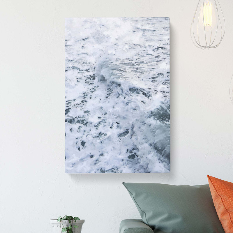 Waves in White - Wrapped Canvas, 60cm H x 40cm W x 3cm D