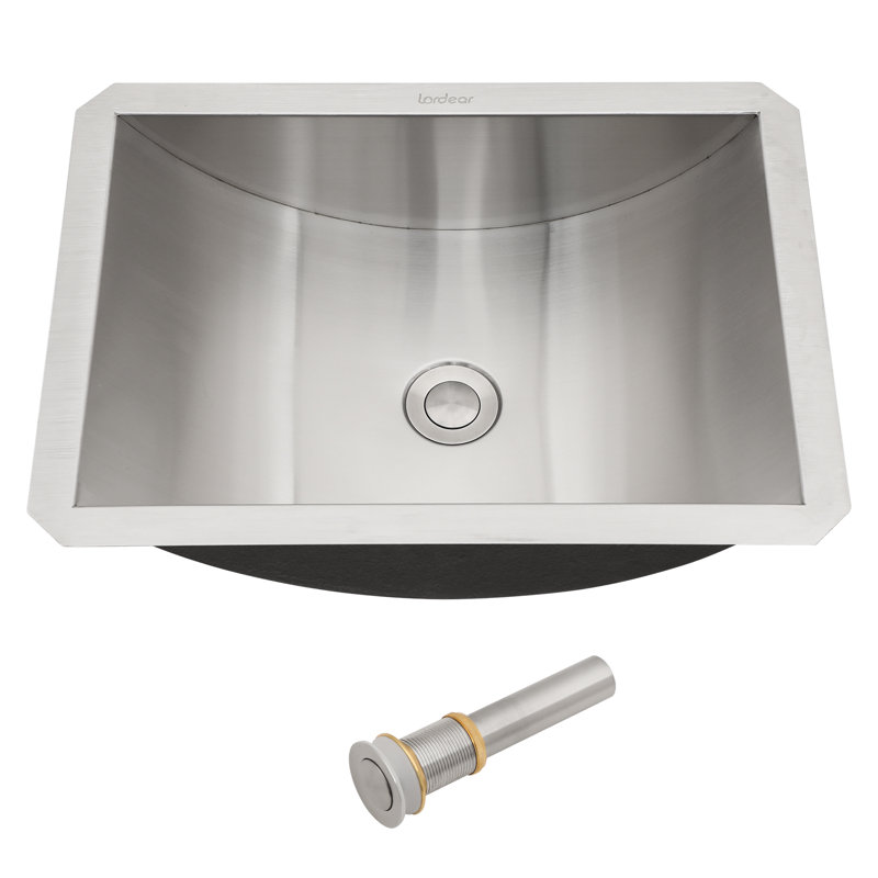 Lavabo de salle de bain encastrable en acier inoxydable 18 "x 13" avec drain rectangulaire