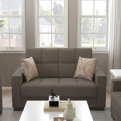 Causeuse convertible avec rangement en polyester brun Primenest Collection Zenaero