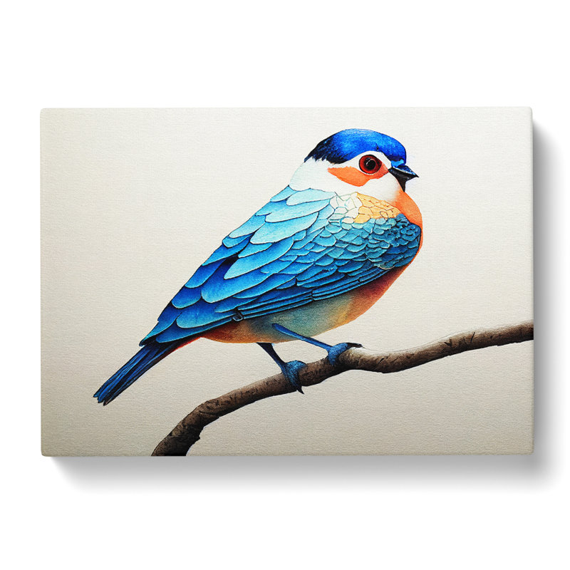 Cosmopolitan Watercolour Bird - Wrapped Canvas, 35cm H x 50cm W x 3cm D