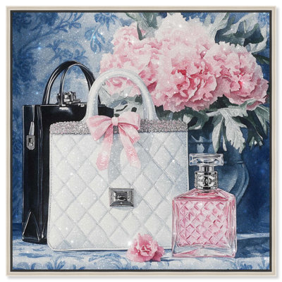 Toile et sac à main en porcelaine rose par Art Remedy