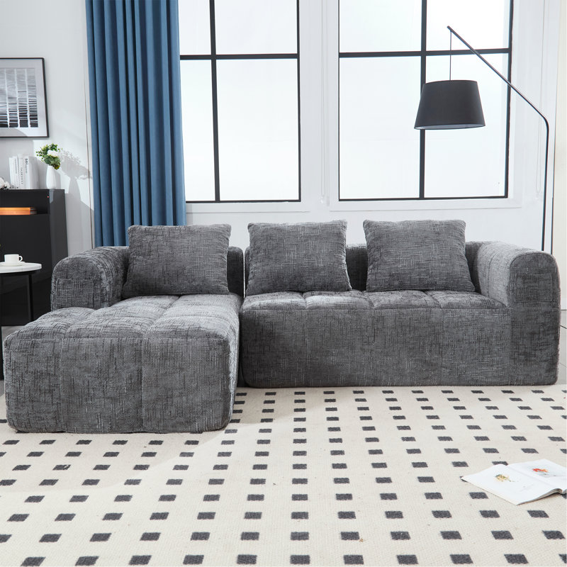 Canapé modulaire 2 pièces sans cadre, Gris