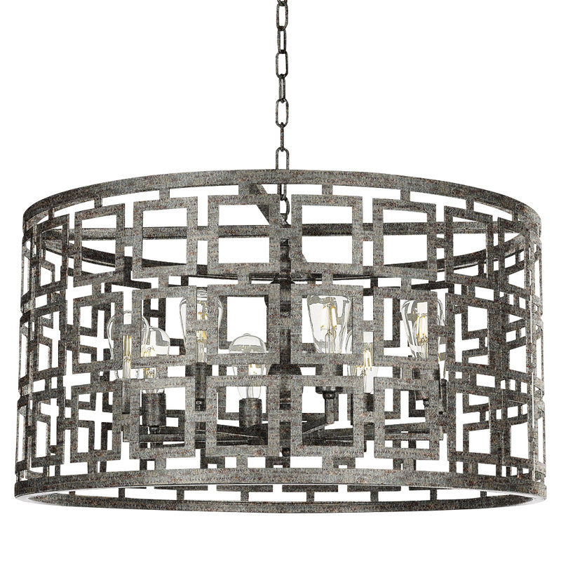 Lustre cylindrique unique à 8 lumières Fifth, Haute mer