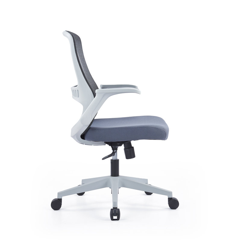 Kolassiba Ergonomic Mesh Home Office Chair, Extra Large seat and backrest, Flip-up 90°, Light Grey, Grey